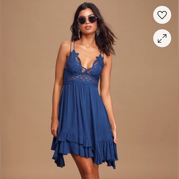 Like new! Free People Adella Slip Dress Blue Size S - Picture 4 of 6